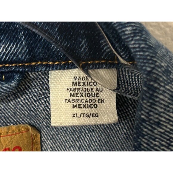 Levis Mens XL Blue Denim Trucker Jean Jacket Classic Fit Button-Front - Picture 8 of 10